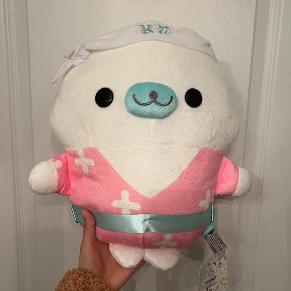 NWT San-X Mamegoma Sushi Chef Siro-Goma Seal Plush Pink Yukata